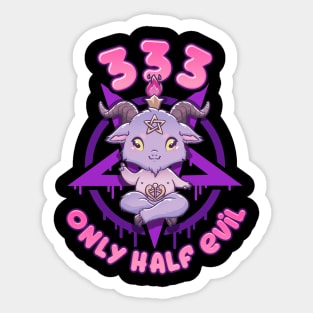 333 Only Half Evil I Anime Pastel Grunge Kawaii Baphomet design Sticker